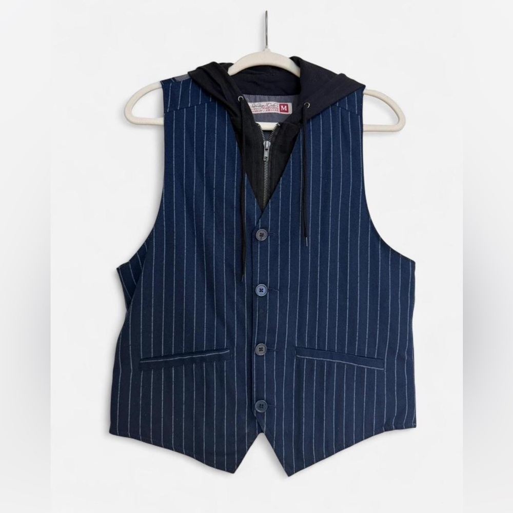 Sovereign Code Black and Navy Layered Vest Detail